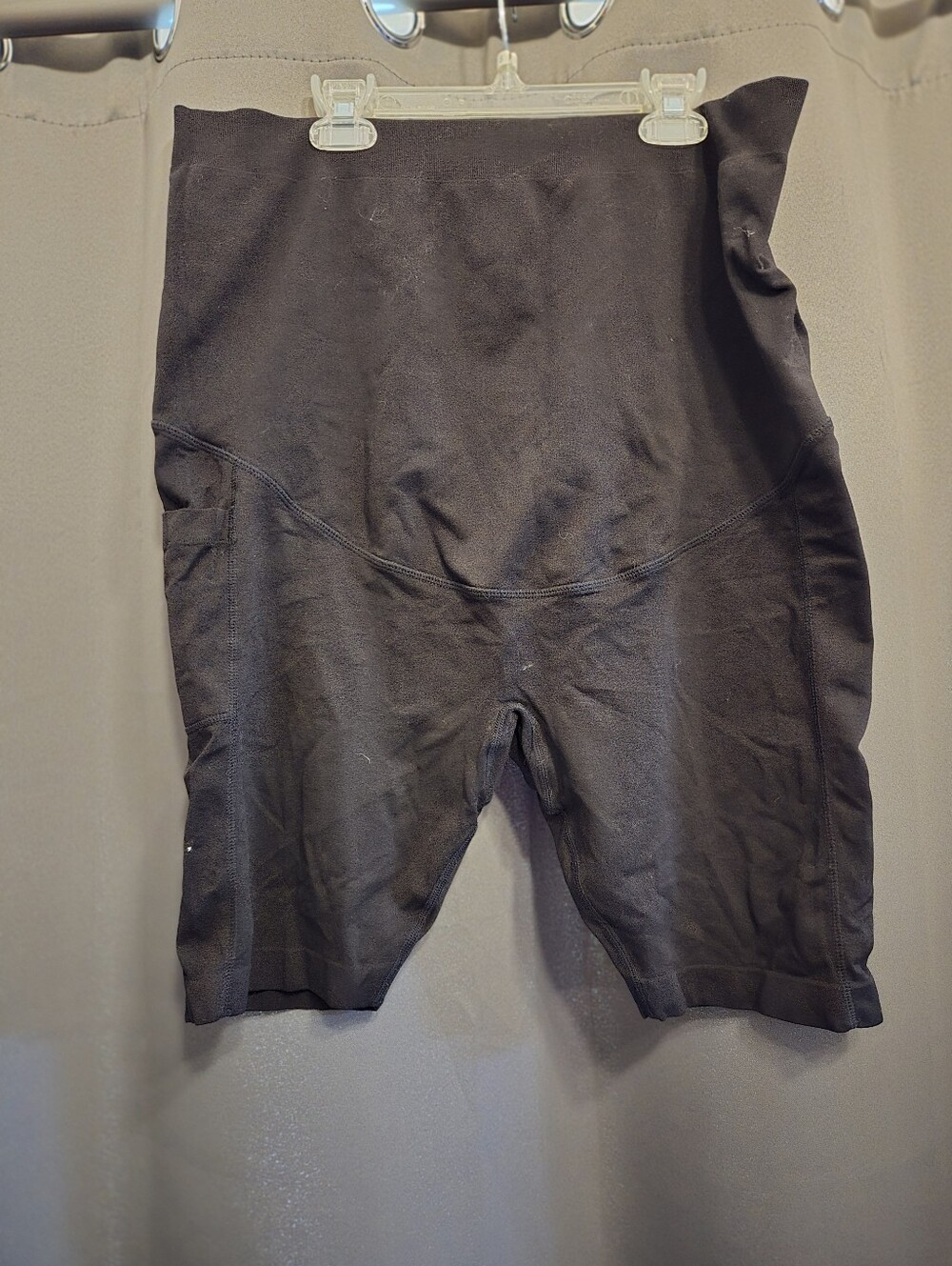 Black Womens Maternity Biker Shorts